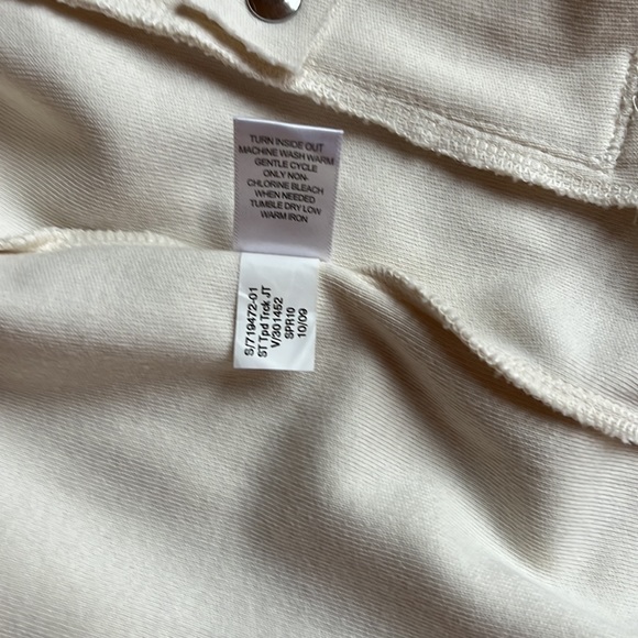 Banana Republic - Full Zip Cream Sweater Jacket - Snap Pockets Men Sz L Cotton - Picture 9 of 11